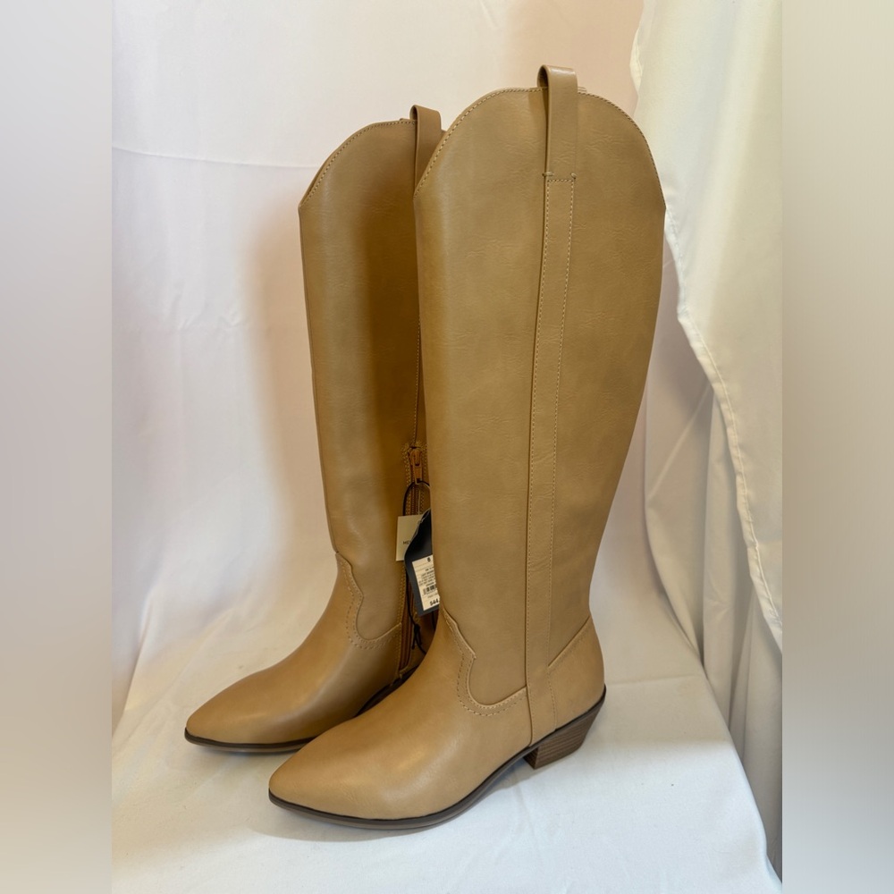 Tan knee high boots